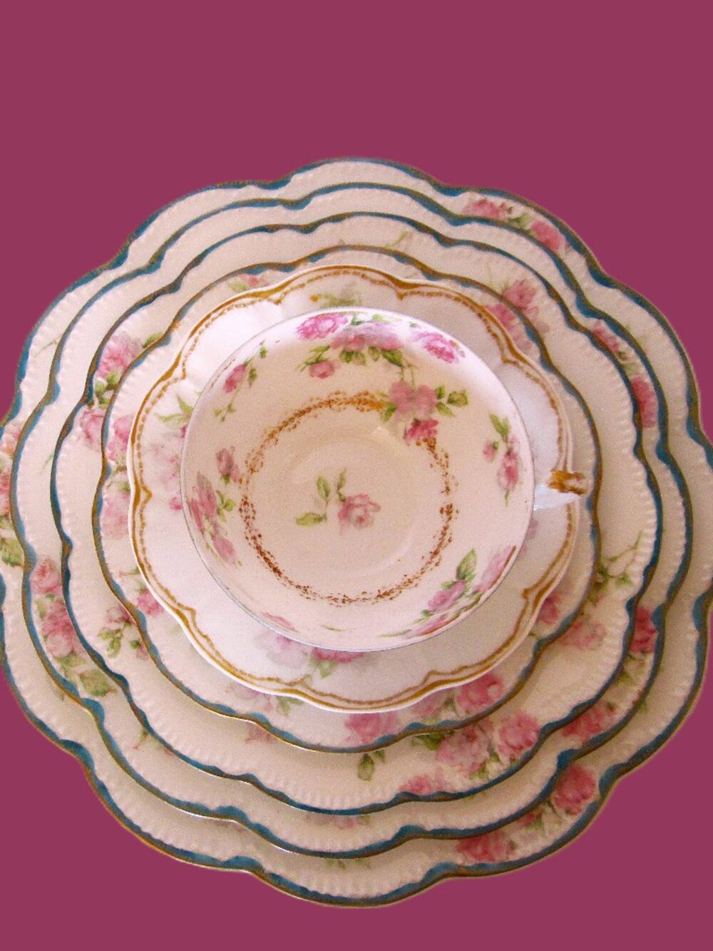 Antq Haviland France/Haviland & Co Limoges porcelain dish set